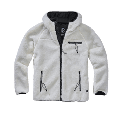 Brandit Worker куртка флісова з капюшоном Teddyfleece, біла