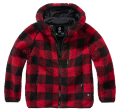 Brandit Teddyfleece куртка дитяча з капюшоном, червона/чорна