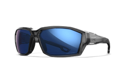 Wiley X Alpine балістичні сонячні окуляри, глянець кришталевий сірий / CAPTIVATE поляризовані синьо-дзеркальні