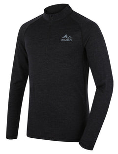 HUSKY Merino термобілизна футболка з довгими рукавами Merow Zips, чорна, L