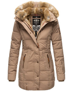 Marikoo LIEBLINGS JACKE зимова куртка жіноча з капюшоном, бежева