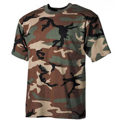 MFH камуфляжна футболка woodland, 160g/m2