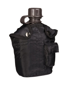 Mil-Tec US IMPORT польова фляга з чохлом 1л, чорна