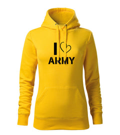 DRAGOWA жіноче худі I love army 320 g/m², жовте