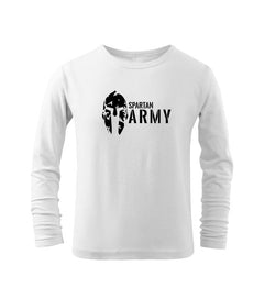 DRAGOWA дитяча футболка з довгим рукавом Spartan army, біла