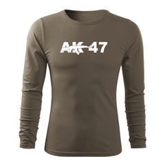 DRAGOWA Fit-T футболка з довгим рукавом AK-47 160 g/m², оливкова