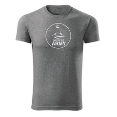 DRAGOWA фітнес-футболка muscle army biceps 180 g/m², сіра