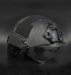 DRAGOWA Tactical Fast MH тактичний шолом із окулярами Charger, CP чорний (без сертифікації)