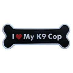 WARAGOD I love my K9 Cop нашивка з ПВХ, чорна
