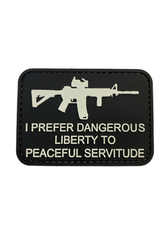 WARAGOD I prefer dangerous нашивка з PVC, чорно-біла