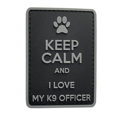 WARAGOD Keep Calm and I love my K9 PVC нашивка, чорно-сіра