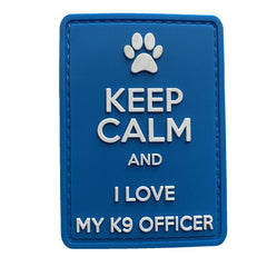 WARAGOD Keep Calm and I love my K9 PVC нашивка, синя