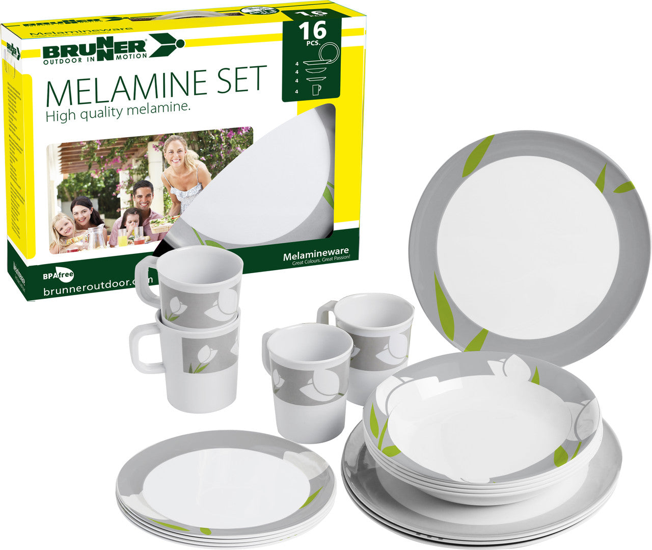 Brunner Melamine Set Tulip набір кухонного посуду, білий