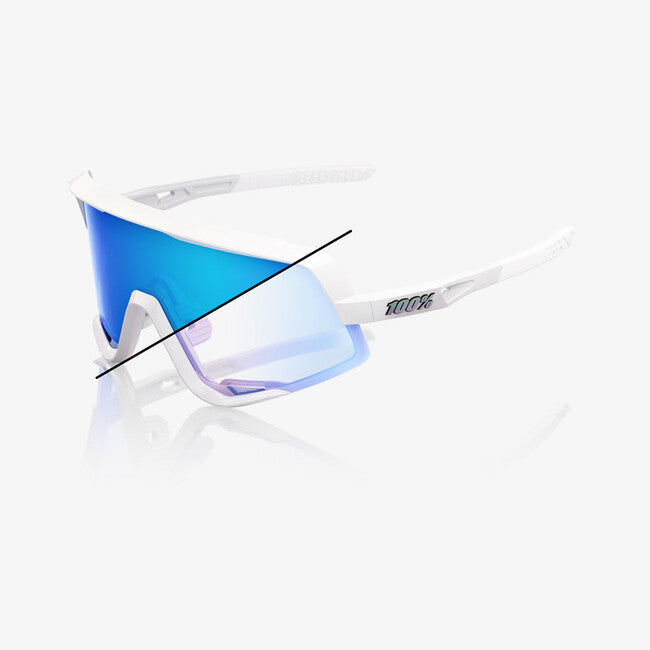 100% Glendale сонячні окуляри Bastille LE, Pearl White Glitter, синє дзеркало фотохромні
