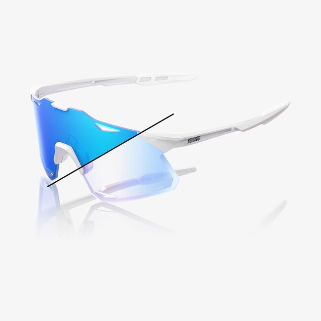 100% Hypercraft сонячні окуляри, Bastille LE - Перлинний Білий Glitter - Синій Mirror Photochromic