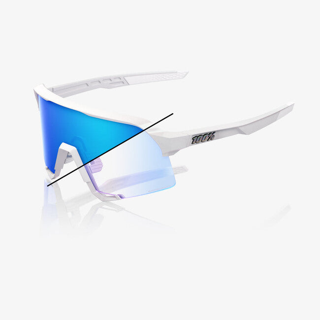 100% S3 Bastille LE сонячні окуляри, Pearl White Glitter, Синій Mirror Photochromic