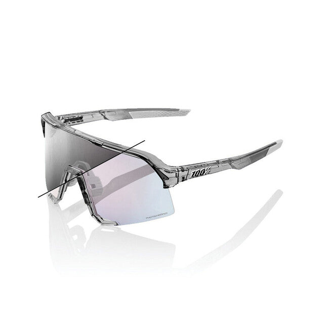 100% S3 сонячні окуляри, polished translucent сірий - рожеве золото mirror photochromic lens