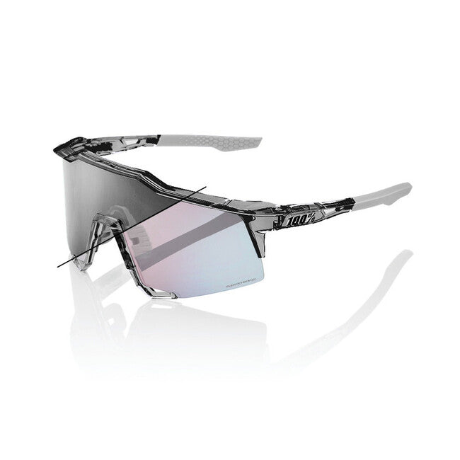 100% Speedcraft сонячні окуляри, Polished Translucent Сірий - Рожевий Золотий Mirror Photochromic Lens
