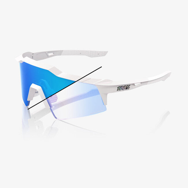 100% слнечні окуляри Speedcraft SL, Bastille LE - Перлинний Білий Glitter - Синій Mirror Photochromic