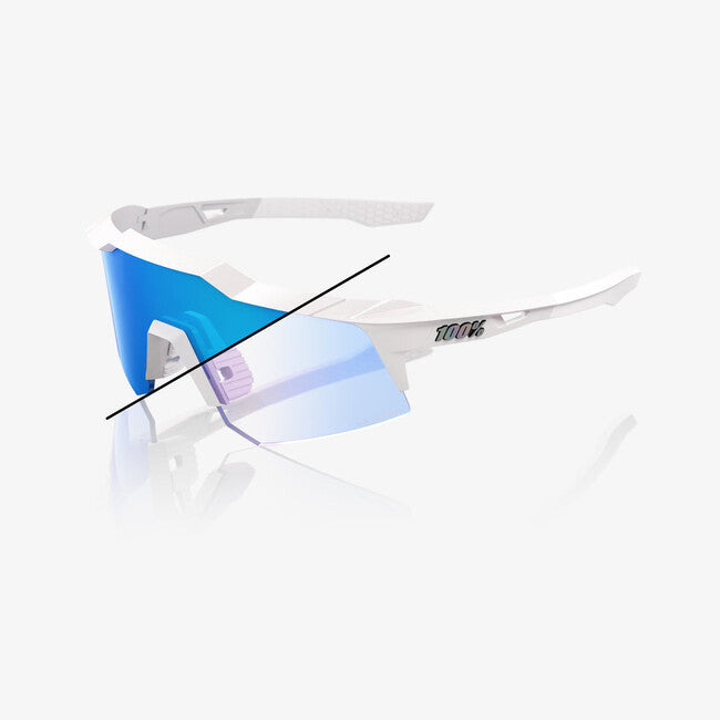 100% Speedcraft XS сонячні окуляри, Bastille LE - Перлинний Білий Glitter - Синій Mirror Photochromic