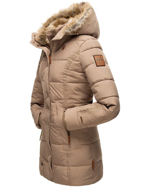 Marikoo LIEBLINGS JACKE зимова куртка жіноча з капюшоном, бежева