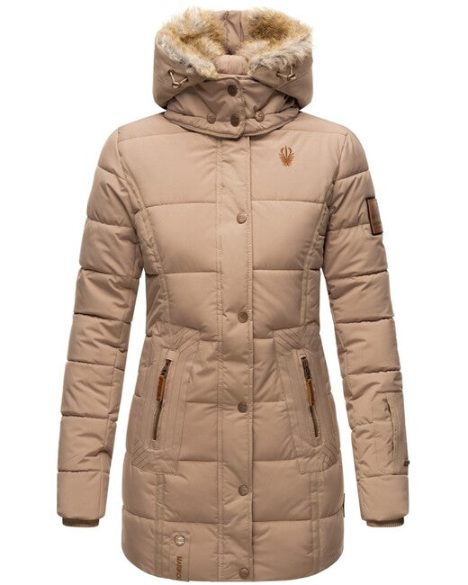 Marikoo LIEBLINGS JACKE зимова куртка жіноча з капюшоном, бежева