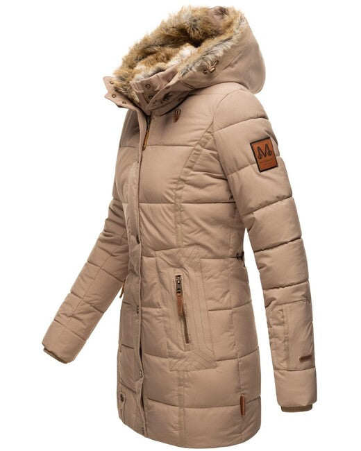 Marikoo LIEBLINGS JACKE зимова куртка жіноча з капюшоном, бежева