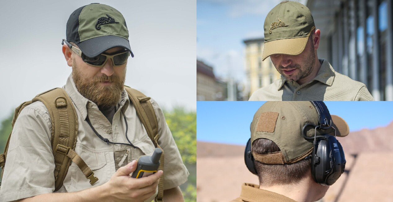 Helikon-Tex кепка PolyCotton Ripstop з логотипом, койотовий коричневий / оливково-зелений