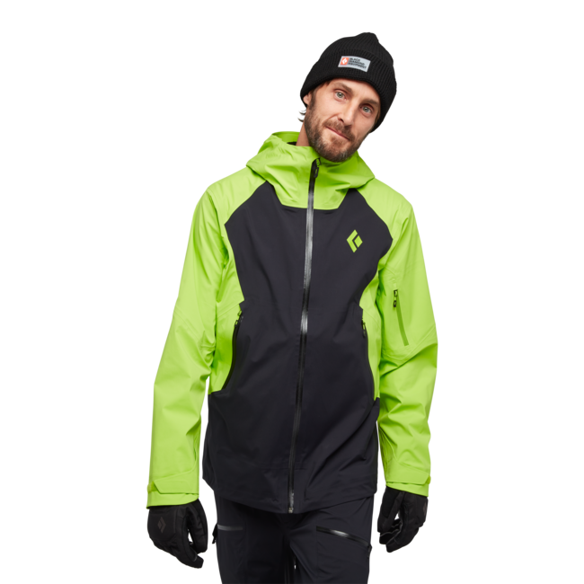 Black Diamond Recon Lt Stretch Shell лижна куртка чоловіча, чорна-лаймово-зелена