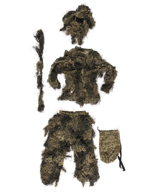 Mil-Tec Ghillie чотирьохелементний костюм з вогнетривким обробленням, вудленд