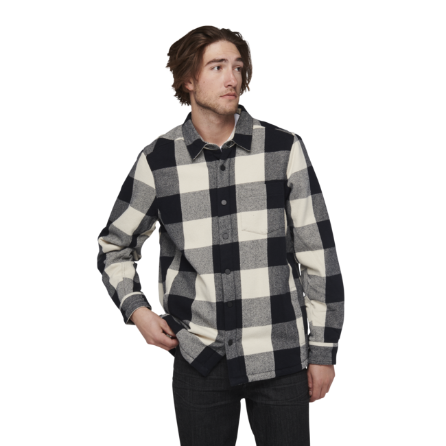 Black Diamond Project Lined Flannel фланелева сорочка чоловіча, чорна-кремова клітинка