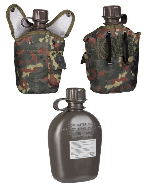 Mil-Tec US IMPORT польова фляга з чохлом 1l, флектарн
