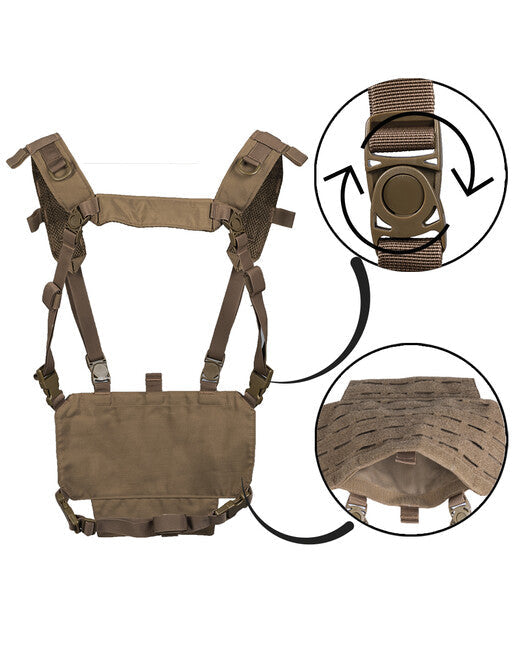 Mil-Tec CHEST RIG тактичний жилет легкий з LASER панелем, темно-коричневий