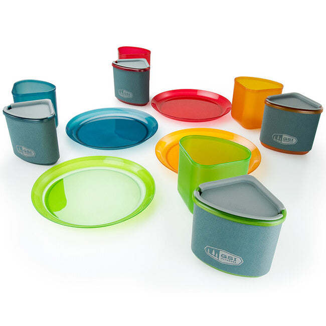 GSI Outdoors Infinity 4 Person Compact Tableset кемпінговий набір посуду для 4 осіб, мультиколір