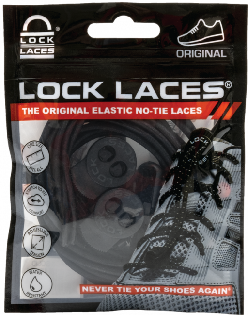 Lock Laces шнурки для взуття, чорні