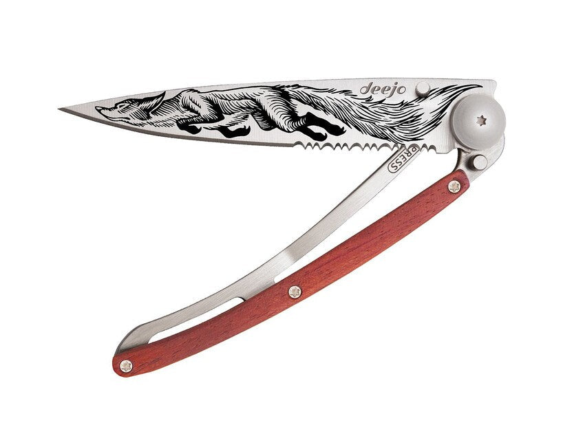 Deejo Tattoo складний ніж Serration coralwood Fox