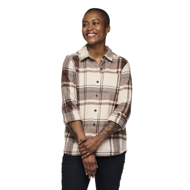 Black Diamond Project Flannel фланелева сорочка жіноча, chalk рожевий-walnut plaid