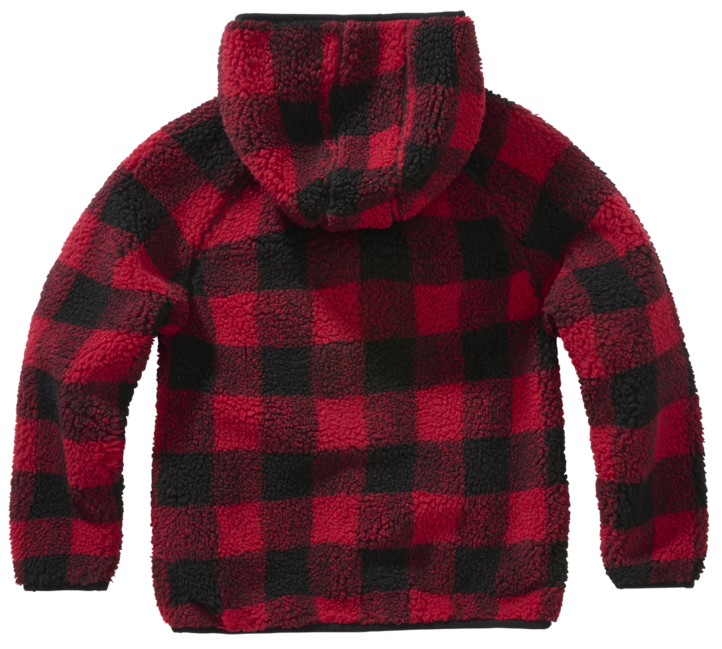 Brandit Teddyfleece куртка дитяча з капюшоном, червона/чорна
