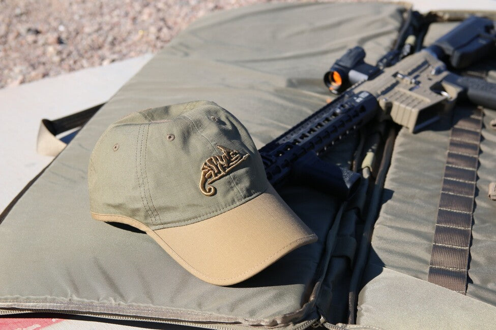 Helikon-Tex кепка PolyCotton Ripstop з логотипом, койотовий коричневий / оливково-зелений
