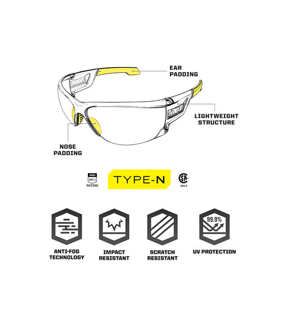 Mechanix Type N захисні окуляри clear frame, lens