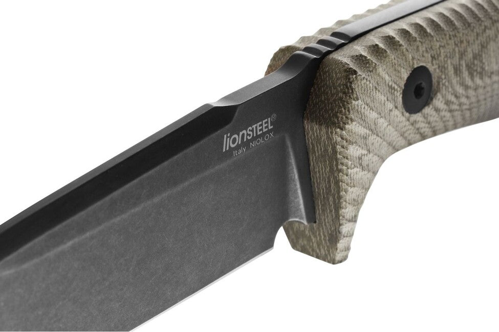Lionsteel T5B кинджал середньої довжини з canvas micarta руків'ям CVG, зелений