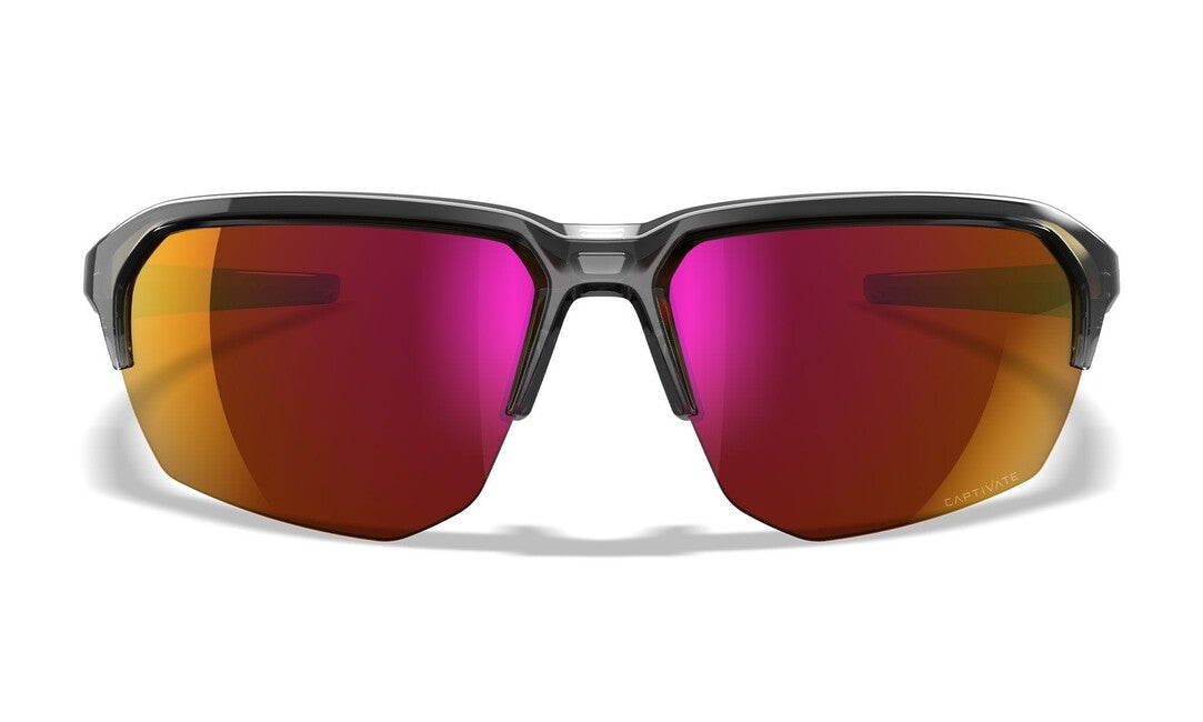Wiley X Jakl сонцезахисні окуляри, Captivate Червоний Mirror/ Gloss Crystal Сірий