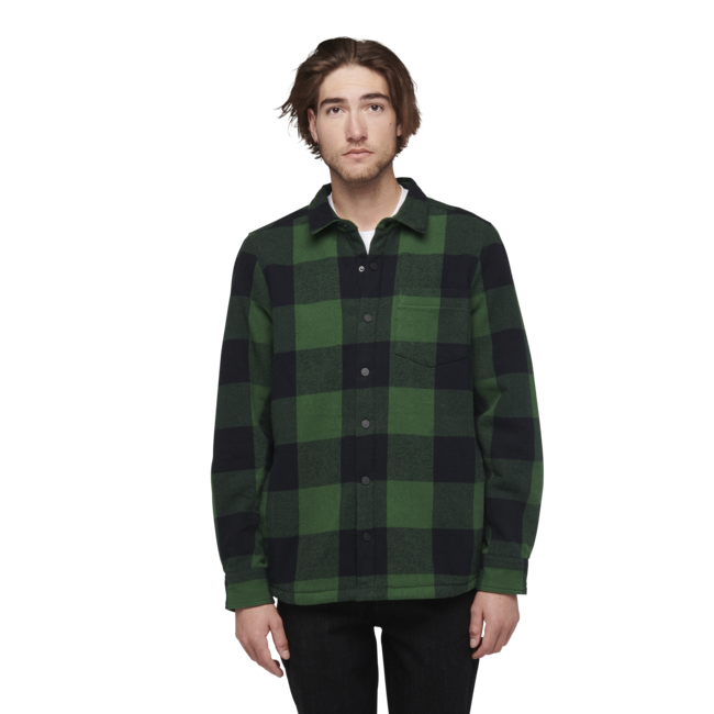 Black Diamond Project Lined Flannel фланелева сорочка чоловіча, пальмова зелень-чорна клітина