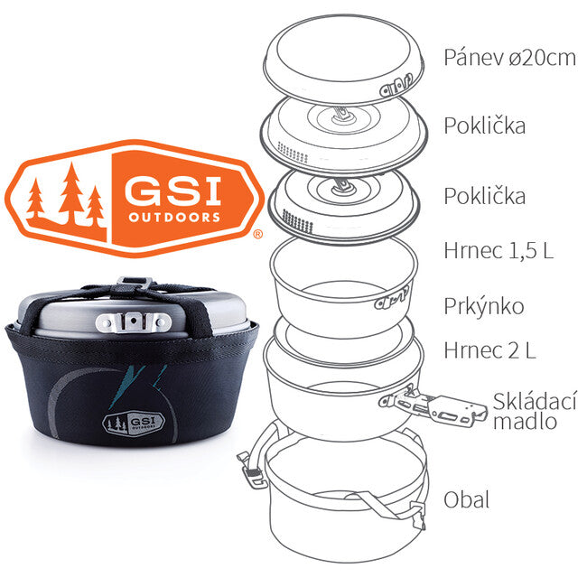 GSI Outdoors Pinnacle Base Camper кемпінговий набір посуду