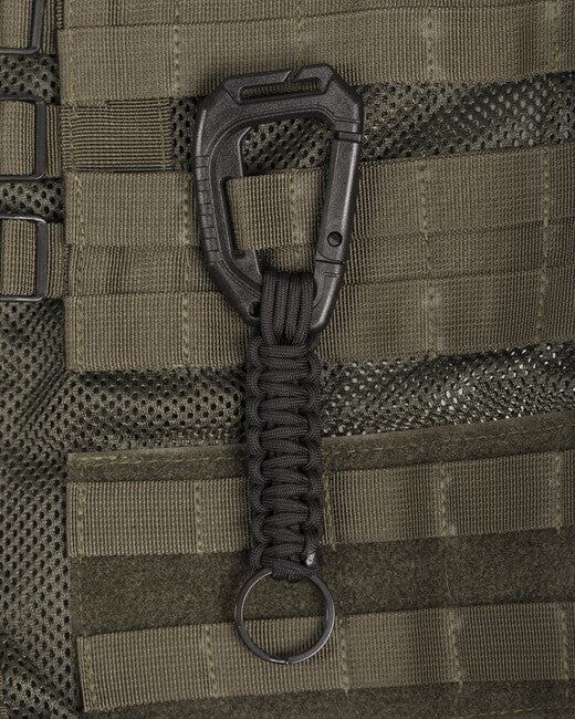 Mil-Tec карабін MOLLE з паракордом, чорний
