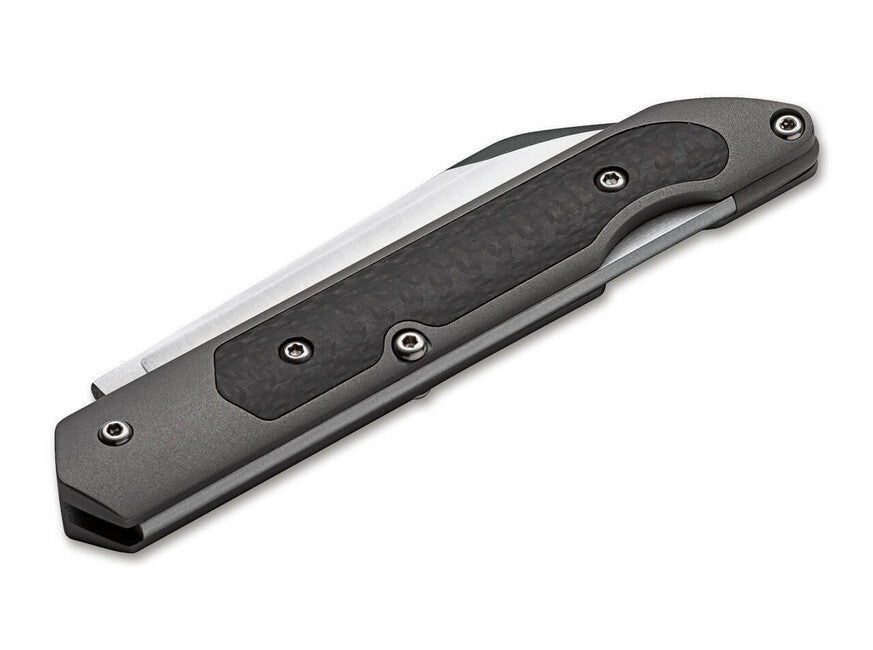 Boker Plus Genios складаний ніж з шкіряним чохлом, 7,7 см, сірий