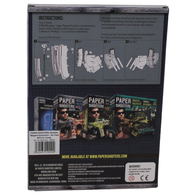PAPER SHOOTERS Extinction складна зброєнасічувально-папір набір, 2-pack