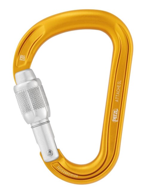 Petzl Attache HMS карабін з круглим перерізом і запобіжкою замка, жовтий