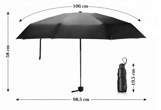 Origin Outdoors Nano компактний парасолька, чорна