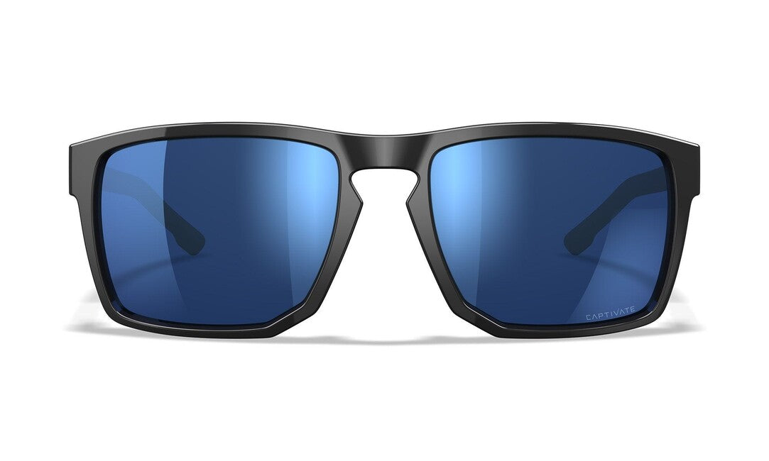 Wiley X Apex сонячні окуляри, Captivate Polarized Синій Mirror/ Gloss Чорний